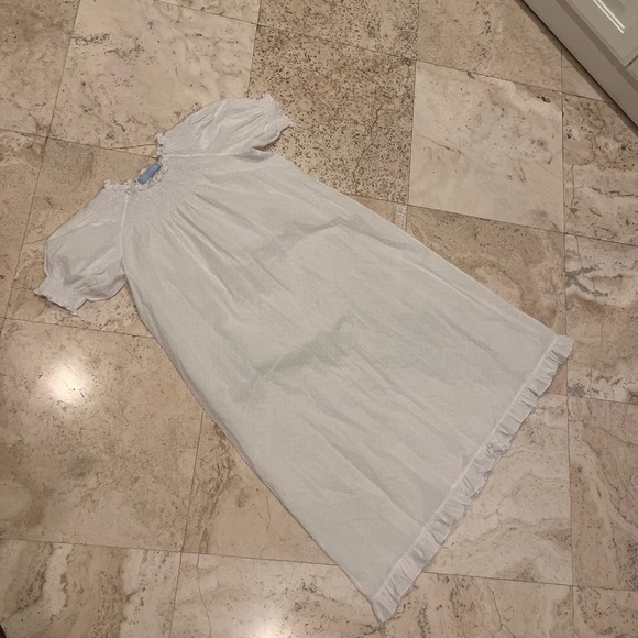 NWOT Hill House The Caroline Nap Dress White Swiss Dot Puff Short Sleeve Midi - Picture 11 of 11